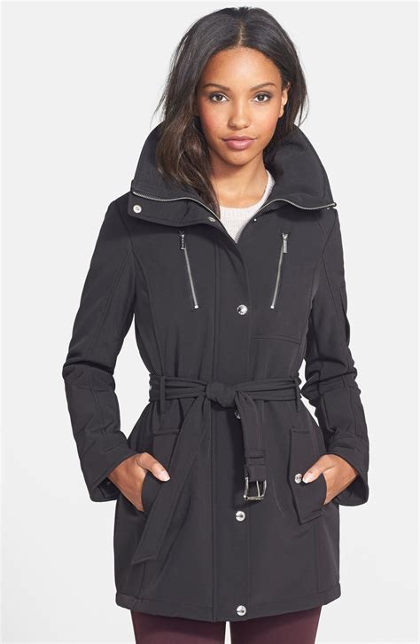 michael kors women's zipper hooded polyester shell jacket